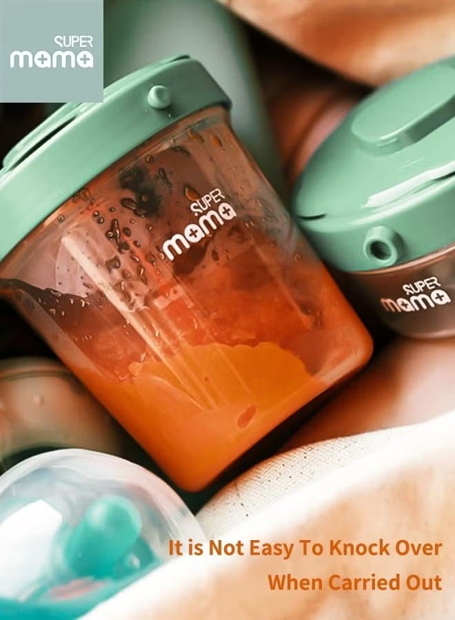 SUPERMAMA 3 PCS Plastic Baby Food Storage Boxes Airtight Leak-proof with Measurement Indication for Fruit, Purée, Yogurt - Image 2